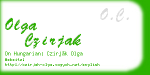 olga czirjak business card